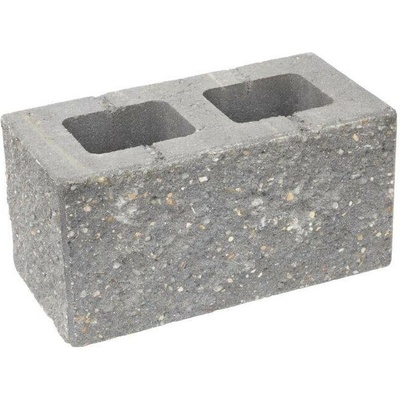 Tvárnice plotová CS BETON Blok 20 koncová třístranně štípaná šedá – 400 x 200 x 200 mm