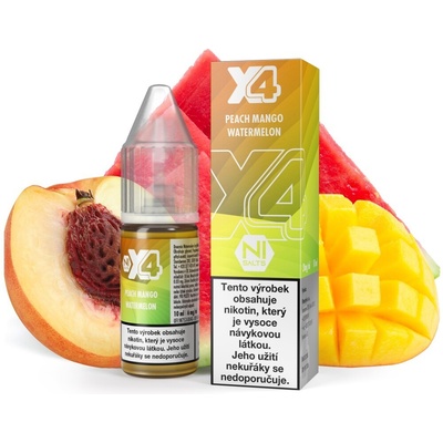 X4 Bar Juice Broskev, mango a meloun 10 ml 20 mg