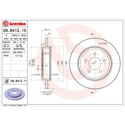 Brzdový kotúč (cena za 1ks) BREMBO 08.B412.11
