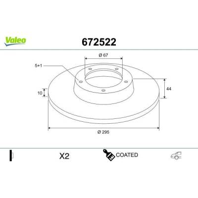 Brzdový kotúč VALEO 672522