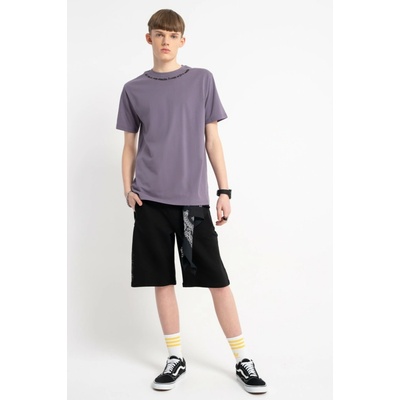 Reporter Young Chlapecké černé teplákové šortky s potiskem URBAN černá