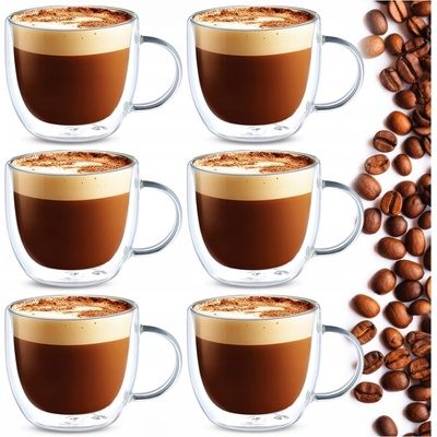Termosklenice Hrníčky na čaj, kávu Latte Sanremo x 6 350 ml