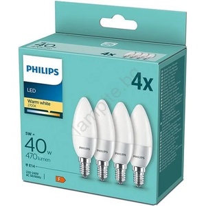 Philips К-кт 4 бр. LED крушки Philips B35 E14/5W/230V 2700K (P5242)