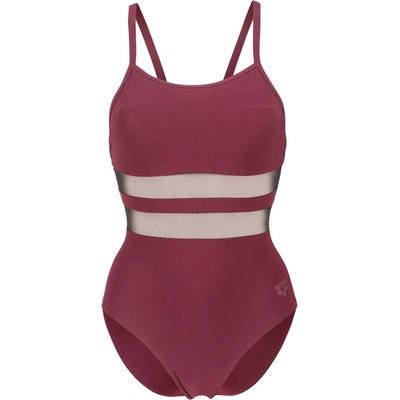arena Дамски бански костюм Arena Women's Mesh Equals Swimsuit Back B Swimsuit - Bordeaux - размер 42 (EU) (150-5761-0315)