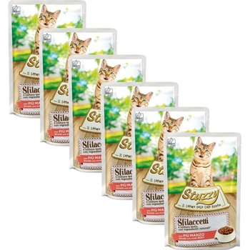 Stuzzy Cat Shreds trhané hovädzie mäso 6 x 85 g