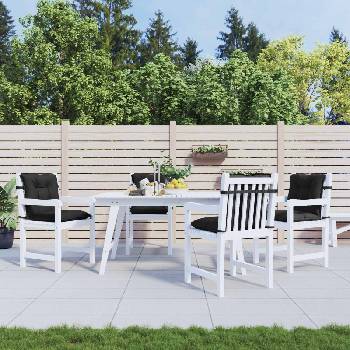 vidaXL Комплект възглавници за нискокачествен стол 4 pcs Меланж Черен (4002401)