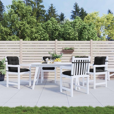vidaXL Комплект възглавници за нискокачествен стол 4 pcs Меланж Черен (4002401)