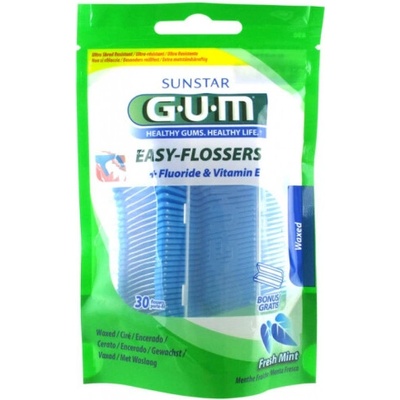 GUM Easy flossers 30 kusov + cestovné púzdro