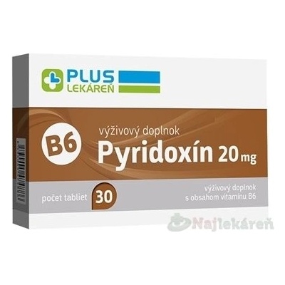 Plus Lekáreň Pyridoxín 20 mg vitamín B6 30 tabliet