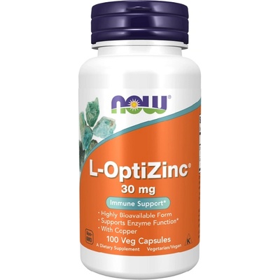 NOW NOW L-OptiZinc 30mg, 100 Veg Capsules
