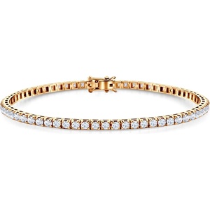 SAVICKI Златна тенис гривна, 585 бели сапфири 2.640К, 3.0mm. 19cm