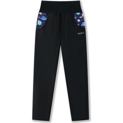 Wolf Chlapecké softshellové kalhoty B2585 černá raketa Černá