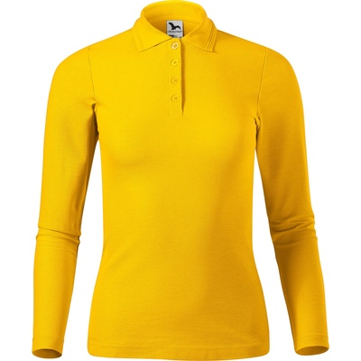 MALFINI Malfini pique polo ls 231 / Дамска поло риза с дълъг ръкав - жълта l (2310415)