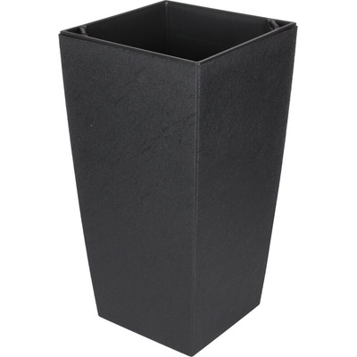 Plastkon Květináč Eliot Stone antracitový 23,9 x 23,9 x 45,9 cm