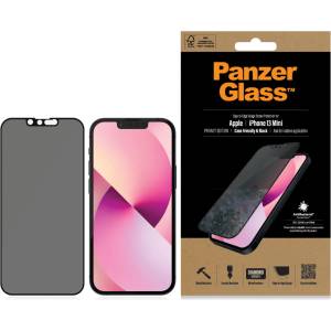 Panzer Стъклен протектор PanzerGlass за Apple iPhone 13 mini, Privacy, CaseFriendly, Antibacterial - Черен