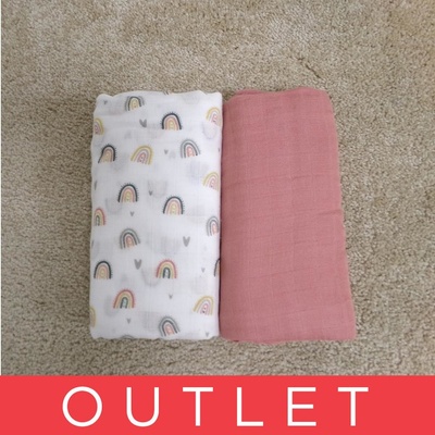 PETITE&MARS bambusová mušelínová Misty Rose Rainbow 120 x 120 cm 2 ks – Zbozi.Blesk.cz