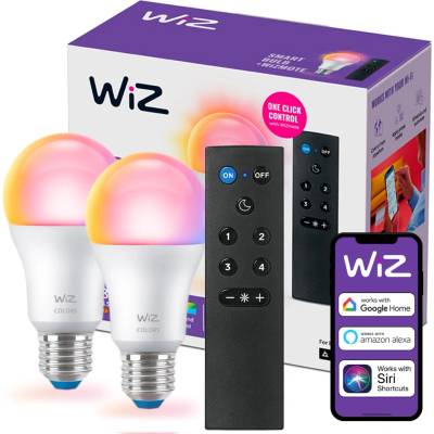 WiZ SADA 2x LED RGBW Stmievateľná žiarovka A60 E27/8,5W/230V 2200-6500K Wi-Fi+DO WiZ WI0150