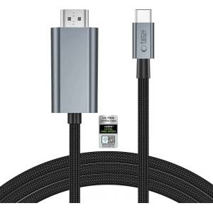Tech-Protect ultraboost кабел usb-c към hdmi 2.1 8k 60hz 200cm железносив (5906302323920)