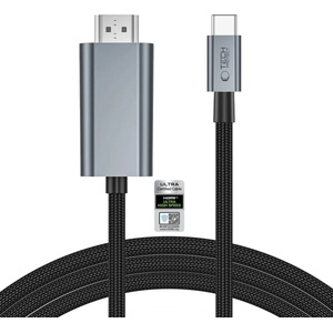 Tech-Protect ultraboost кабел usb-c към hdmi 2.1 8k 60hz 200cm железносив (5906302323920)
