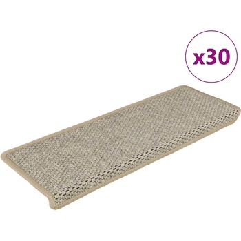 vidaXL Самозалепващи стелки за стълби вид сизал 30бр 65x21x4 см Зелено (3365887)