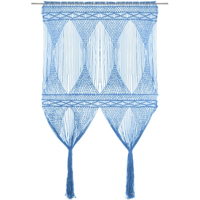 vidaXL Завеса макраме, синя, 140x240 см, памук (323990)