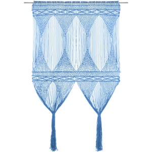 vidaXL Завеса макраме, синя, 140x240 см, памук (323990)