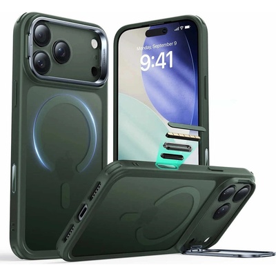 ESR Хибриден кейс с висока степен на защита с MagSafe за iPhone 17 Pro - ESR Classic Hybrid HaloLock Kickstand MagSafe Case (зелен-прозрачен) (KF2351179)
