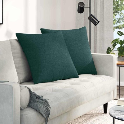 vidaXL Диван възглавници 2 pcs Тъмен зелен 80 x 80 cm текстил (42014045)