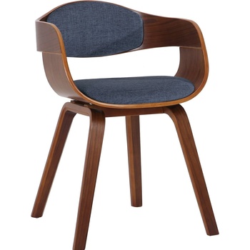 Design Shop King látka dřevěné nohy ořech modrá