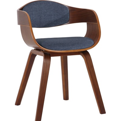 Design Shop King látka dřevěné nohy ořech modrá