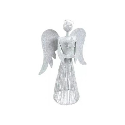 MFP Paper anděl 40cm stříbrný metal s hvězdou 8882346