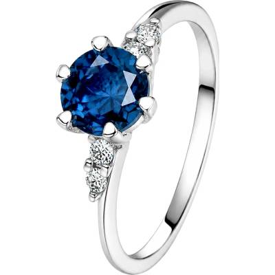 Zlaton Prsten bílé zlato s topazem s diamantem N14012602089