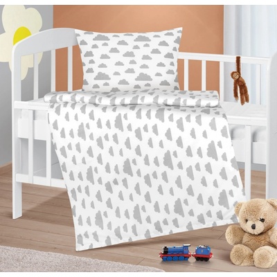 Veratex dětské povlečení bavlna Agáta mráčky šedá bílá 90 x 135 cm 45 x 60 cm – Hledejceny.cz