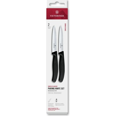 Victorinox Swiss Classic 2 ks 10 cm rovné/vroubkované ostří černé v krabičce
