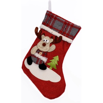 Коледен чорап за декорация в червено (46642)