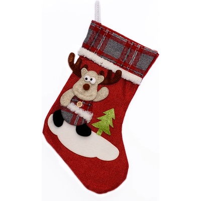 Коледен чорап за декорация в червено (46642)