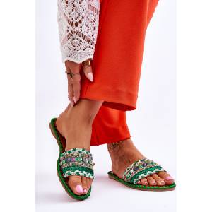 Step in style Дамски чехли модел 178444 Step in style цвят зелен