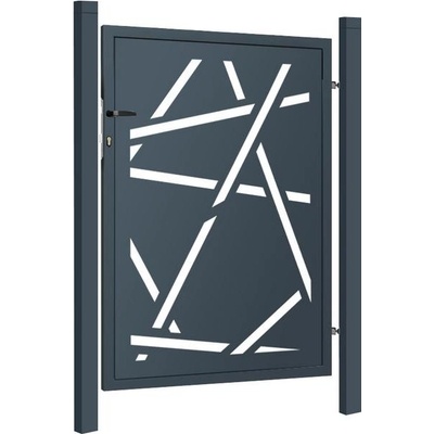 EKOfence Dizajnová bránka HALEN 1kr. 1000x1200mm antracit so plotový stĺpikmi 16109