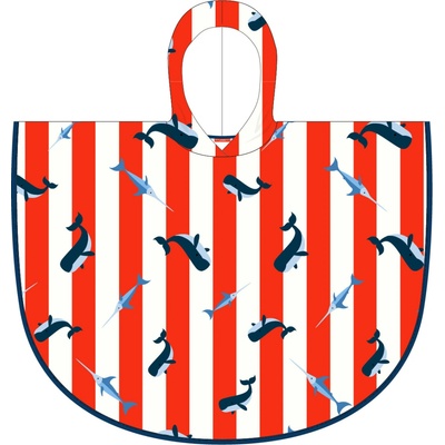 Swim Essentials Plážové pončo 65 x 65 cm Veľryby