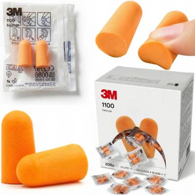 3M Oranžové špunty do uší 1100 vložky 100 párů