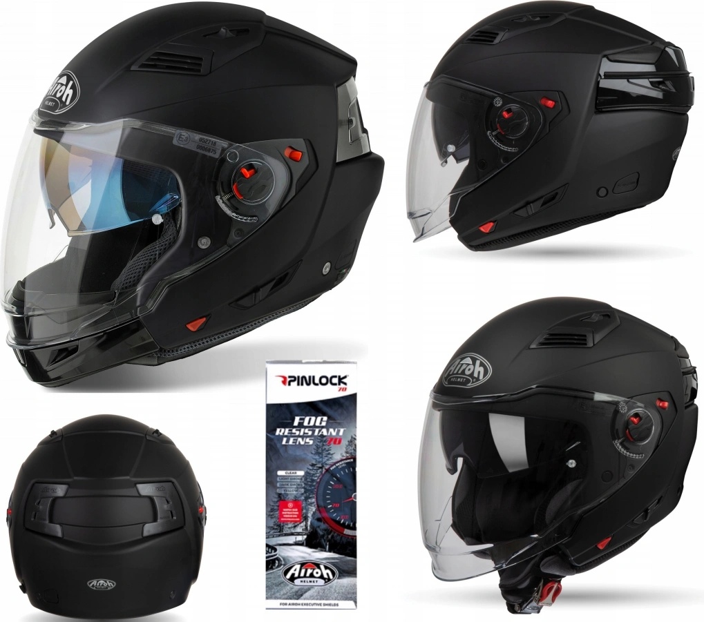 airoh executive color helmet Matte Black Touring Motorcycle – SECURTEX MOTOR S.L (t/a MaximoMoto) D buckle Airoh USA