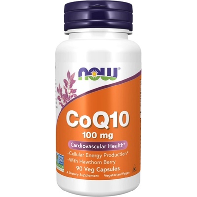 NOW NOW CoQ10 100mg with Hawthorn Berry, 90 Veg Capsules