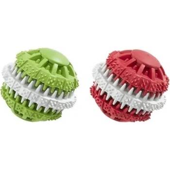 Ferplast PA 6584 Rubber Ball for teeth - Дентална играчка за дъвчене за кучета, 6 см. /червена, зелена/ 1 брой