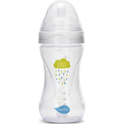 Nuvita fľaštička Mimic Transparent white 250ml