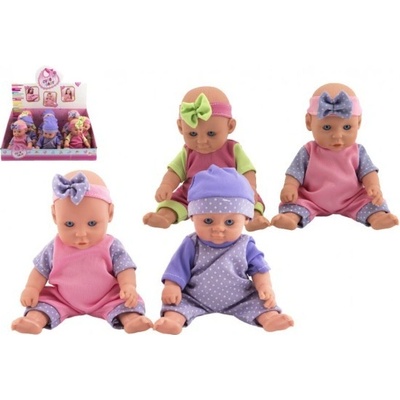 Teddies /miminko plast pevné tělo 21 cm 12ks v boxu