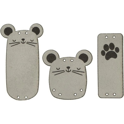 Kožené nášivky Myši pro děti 3 kusy