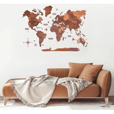 Enjoy the Wood 3D nástěnná dřevěná mapa World Map Oak Prime M