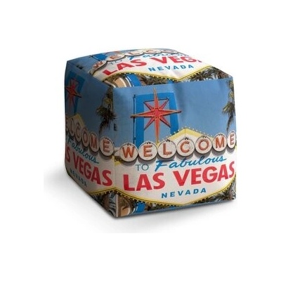 Sablio Taburet Cube Welcome to Las Vegas: 40x40x40 cm