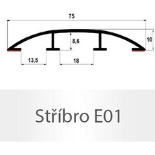 Profil Team Přechodový profil stříbro E01 1 m 75mm