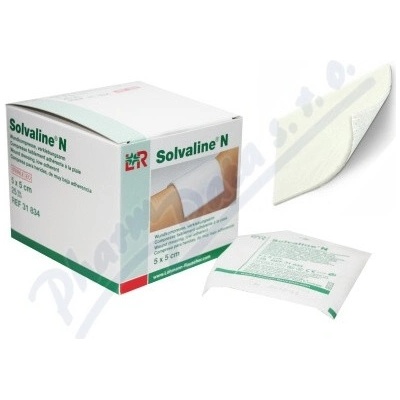 Komprese Solvaline N spec.savá steril.5 x 5 cm 25 ks